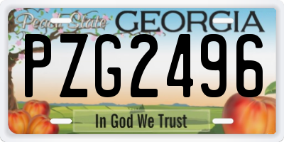 GA license plate PZG2496