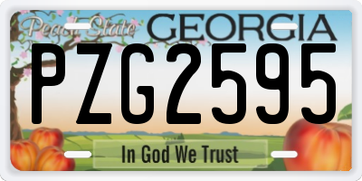 GA license plate PZG2595