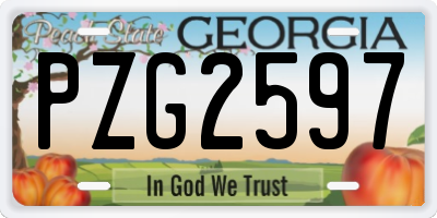 GA license plate PZG2597