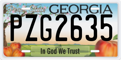 GA license plate PZG2635