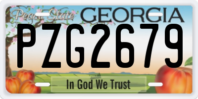 GA license plate PZG2679