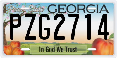 GA license plate PZG2714