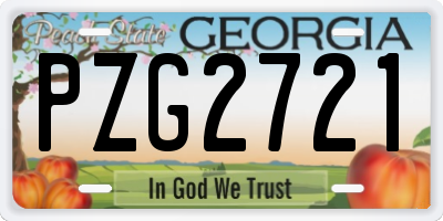 GA license plate PZG2721