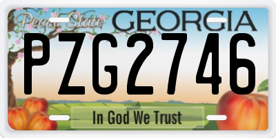 GA license plate PZG2746