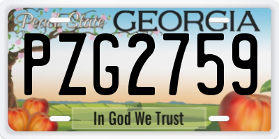 GA license plate PZG2759
