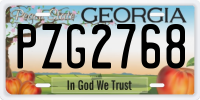 GA license plate PZG2768