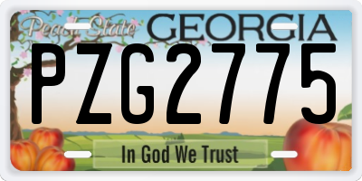 GA license plate PZG2775