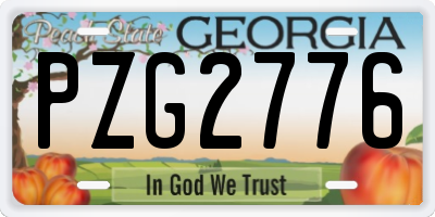 GA license plate PZG2776