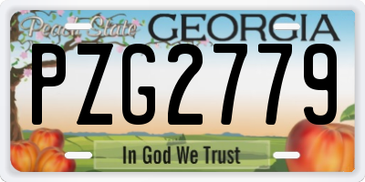 GA license plate PZG2779