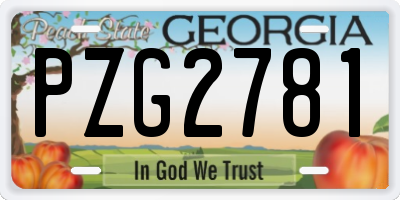 GA license plate PZG2781