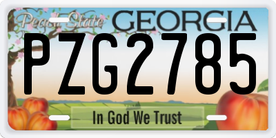 GA license plate PZG2785