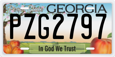 GA license plate PZG2797