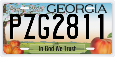 GA license plate PZG2811