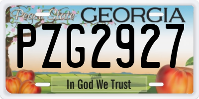 GA license plate PZG2927