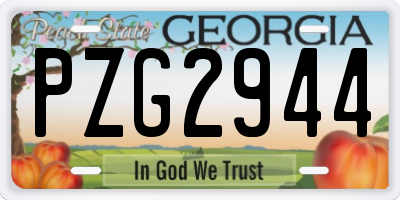 GA license plate PZG2944