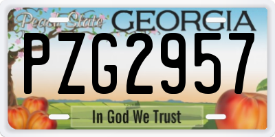GA license plate PZG2957