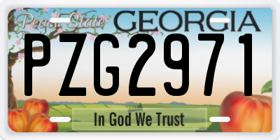 GA license plate PZG2971