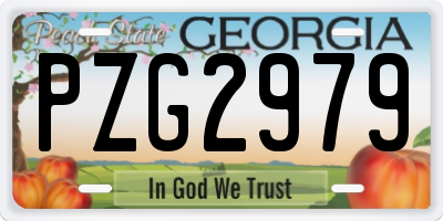 GA license plate PZG2979
