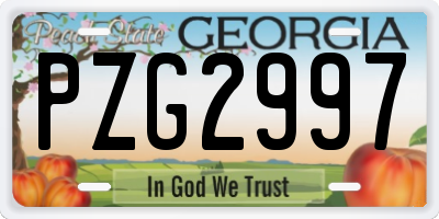 GA license plate PZG2997