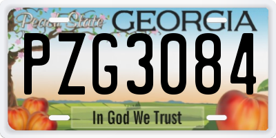 GA license plate PZG3084