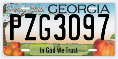 GA license plate PZG3097