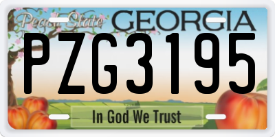 GA license plate PZG3195
