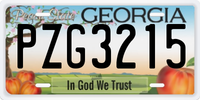 GA license plate PZG3215