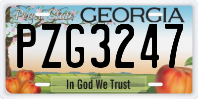 GA license plate PZG3247