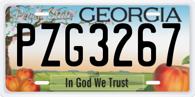 GA license plate PZG3267