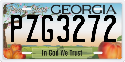 GA license plate PZG3272