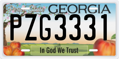 GA license plate PZG3331