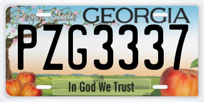 GA license plate PZG3337