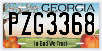 GA license plate PZG3368
