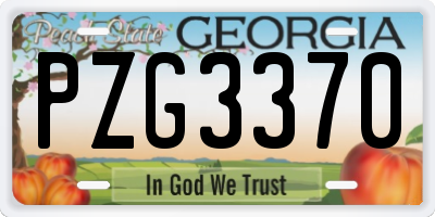GA license plate PZG3370