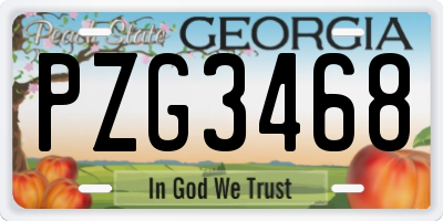 GA license plate PZG3468