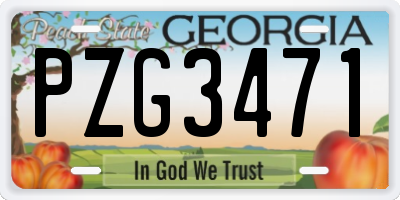 GA license plate PZG3471