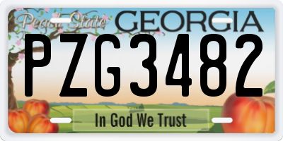 GA license plate PZG3482