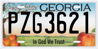 GA license plate PZG3621