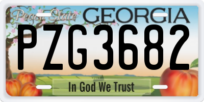 GA license plate PZG3682