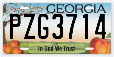 GA license plate PZG3714
