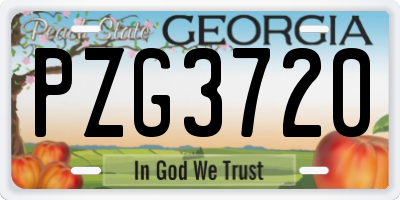 GA license plate PZG3720