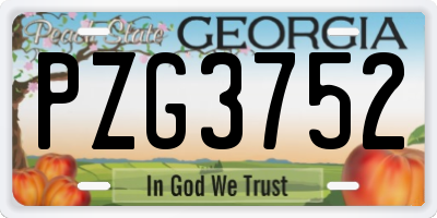 GA license plate PZG3752
