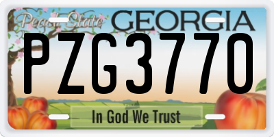 GA license plate PZG3770