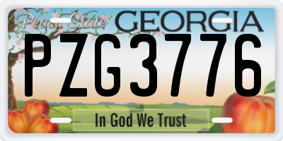 GA license plate PZG3776