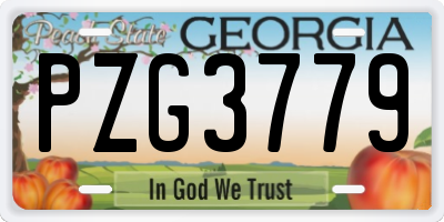 GA license plate PZG3779