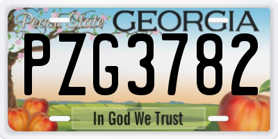 GA license plate PZG3782