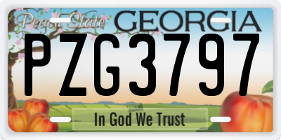 GA license plate PZG3797