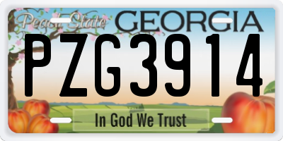 GA license plate PZG3914