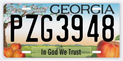 GA license plate PZG3948