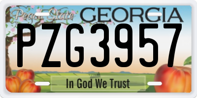 GA license plate PZG3957